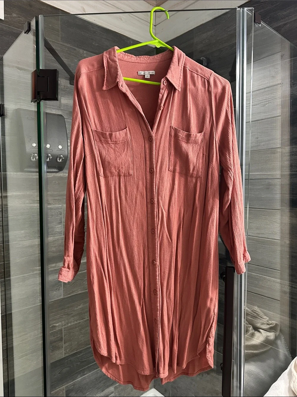 Target Women's Dusty Rose Button-Front Shirt Dress
